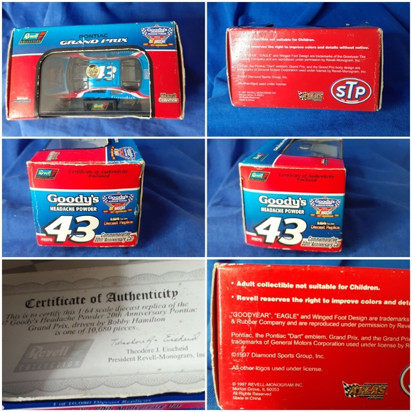 Nascar 1997 Revell Bobby Hamilton #43 STP Goody's Headache $12.50 🇨🇦 Shipping - Picture 2 of 16